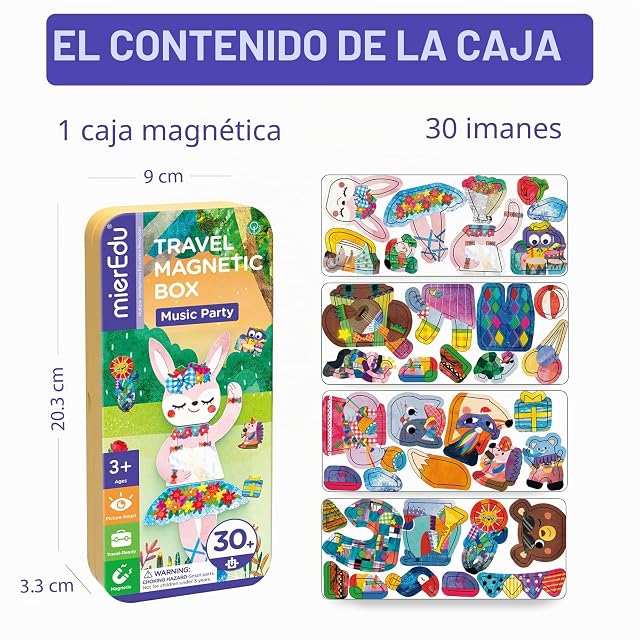 Foto 8 de 8 de mierEdu Caja de juego magnético de música y animales, juego educativo a partir de 3 años