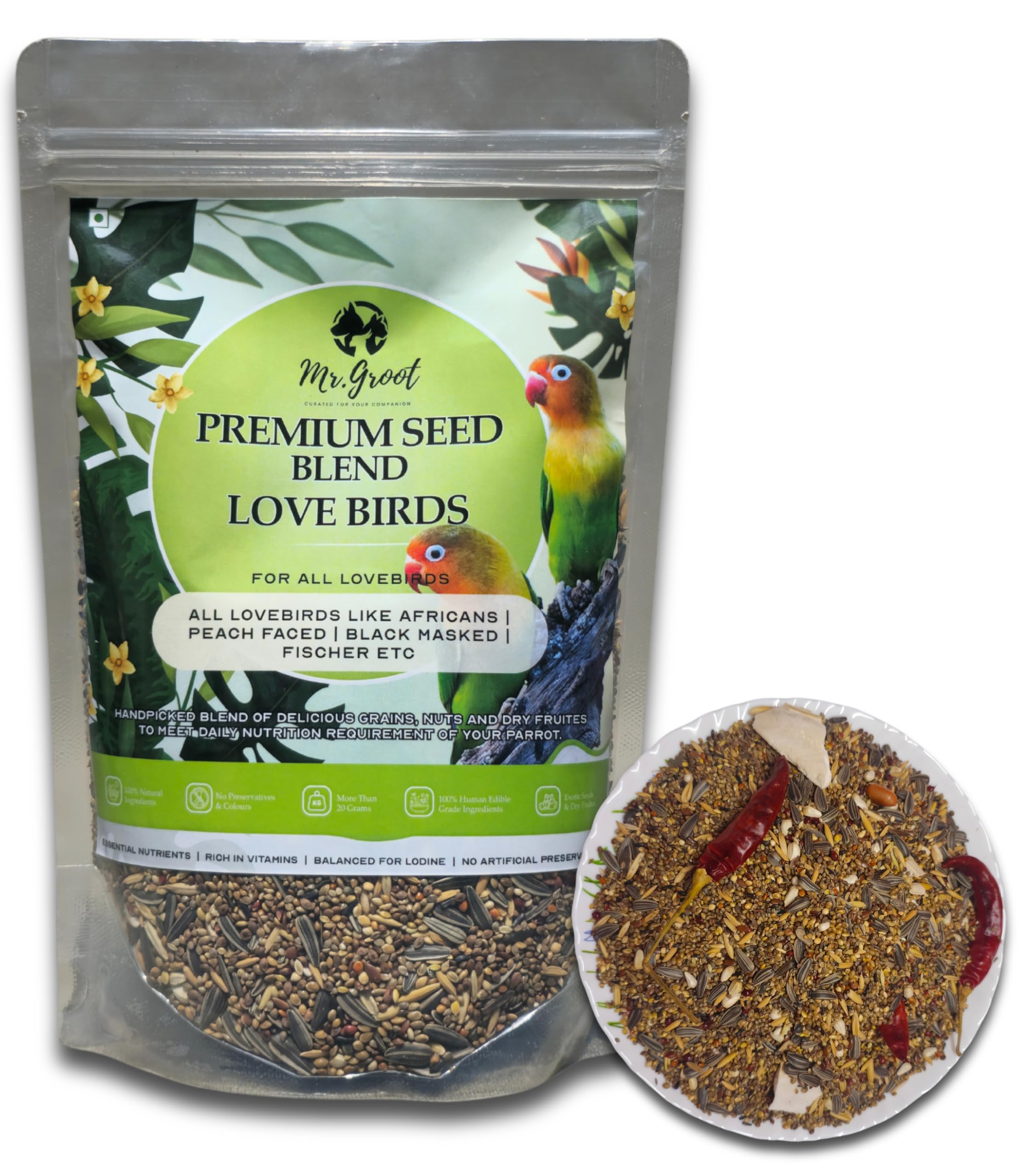 See full amazon price history chart for Mr. Groot Premium Seed Blend for Lovebirds & Cockataiel. Blend of 12 Grains & Nuts. Fortified with Spirulina, Foxtail Millet, Sunflower Seed, All Stage Bird Food, Improve Birds Immune System. 450g Mr. Groot Premium Seed Blend for Lovebirds & Cockataiel. Blend of 12 Grains & Nuts. Fortified with Spirulina, Foxtail Millet, Sunflower Seed, All Stage Bird Food, Improve Birds Immune System. 450g (B0D4M677CQ) Amazon Price History, Amazon Price Tracker