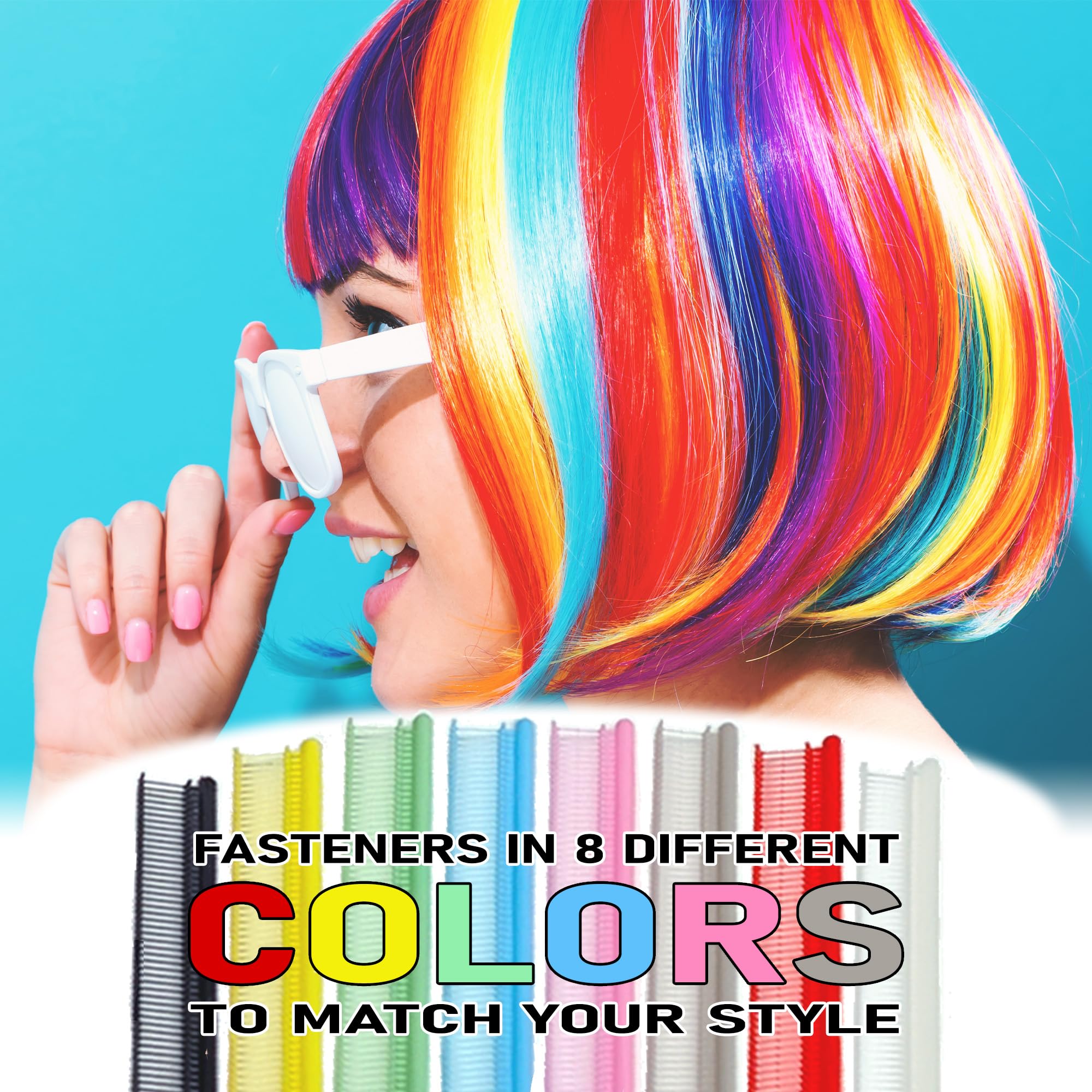 MicroStitch Kit pistola etichettatrice tutto in uno, etichettatrice ad ago ultra fine con chiusure in nero/bianco e colore, sicuro per riparazioni di abbigliamento, trapuntatura, artigianato e