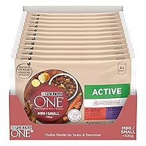 PURINA ONE Active Small&Mini  10kg Cibo Umido per Cani Adulti in Salsa con Manzo e Anatra 48 bustine da 85g