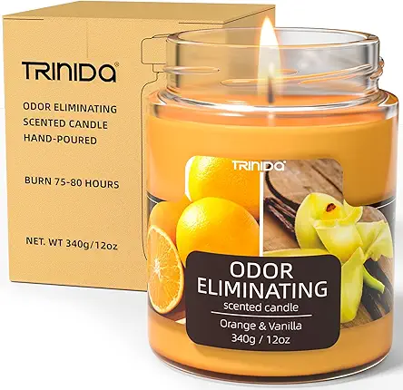 Orange & Vanilla Odor Eliminating Candles for Home...