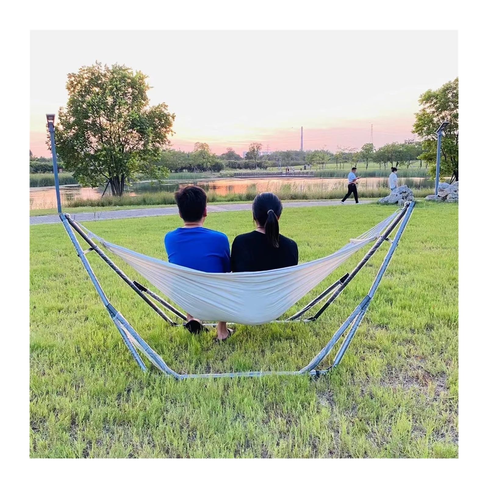 Columpio de jardín con Soporte Plegable, sillón reclinable, Columpio de Suelo, Silla Colgante, balcón Interior para el hogar, Camping al Aire Libre, Columpio telescópico para Exteriores