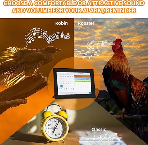 Miniatura 7 de Reloj digital inteligente WiFi, pantalla táctil de 10.1 pulgadas, sincronización automática de fecha y horario, clima de 7 días, 64 alarmas y Wifi