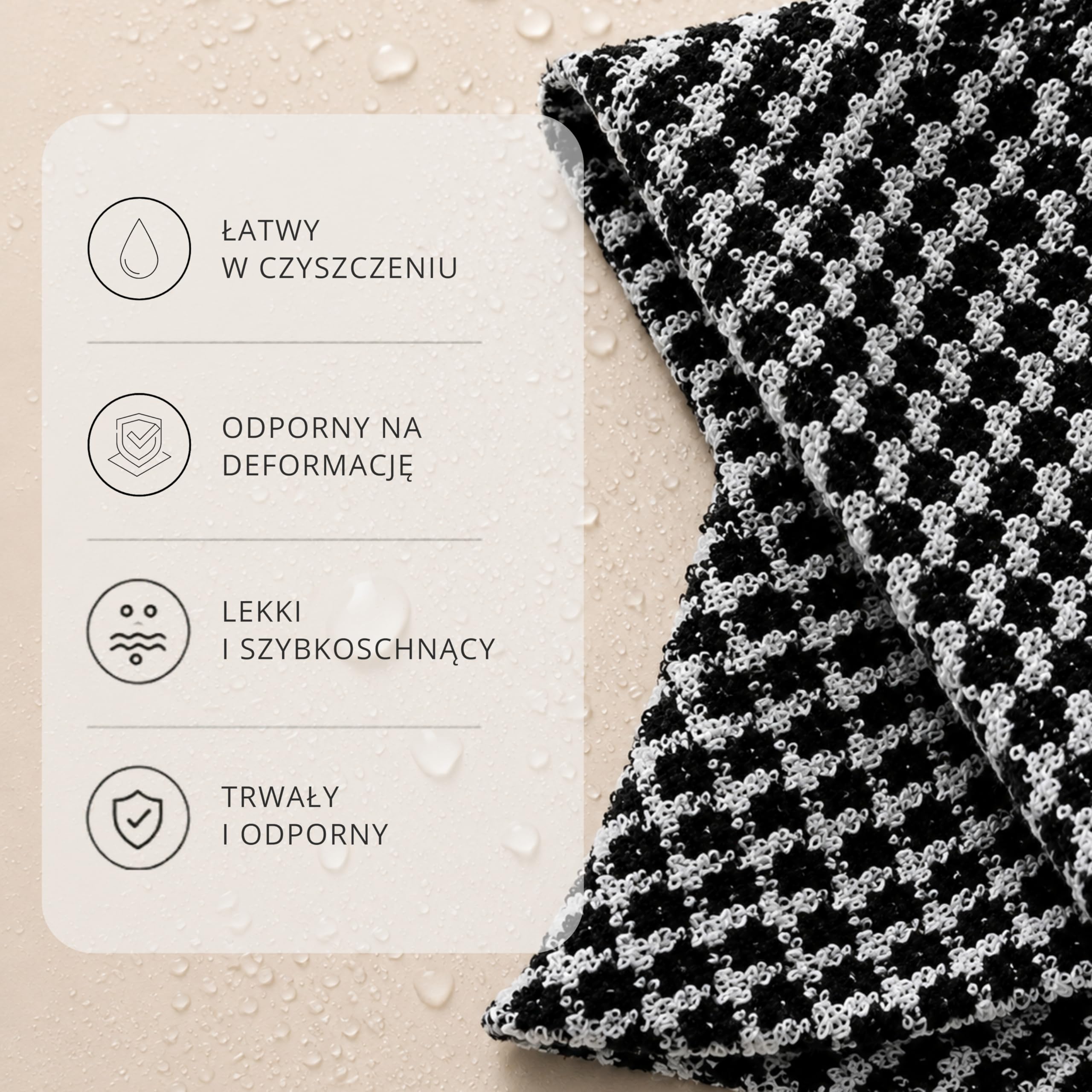 YEYE Made in Nature Koreański ręcznik do peelingu ciała 30x90 cm - Peelingujący Ręcznik do Hammam, Sauny i SPA - Usuwa martwy naskórek i wygładza skórę - Akcesoria wellness (Czarno-biały)
