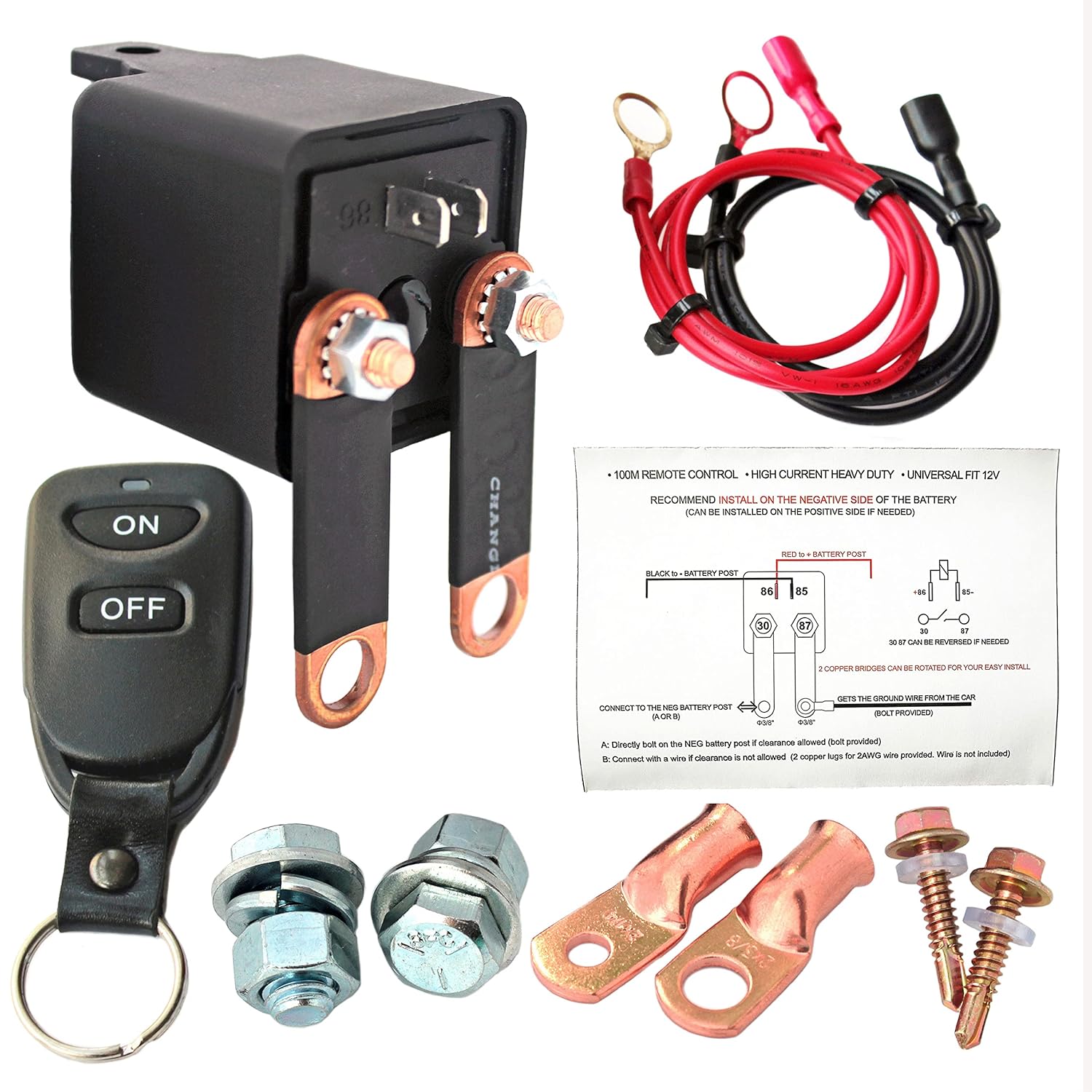 ZOZOMOTORS 3/8" Side Post Remote Battery Disconnect Switch