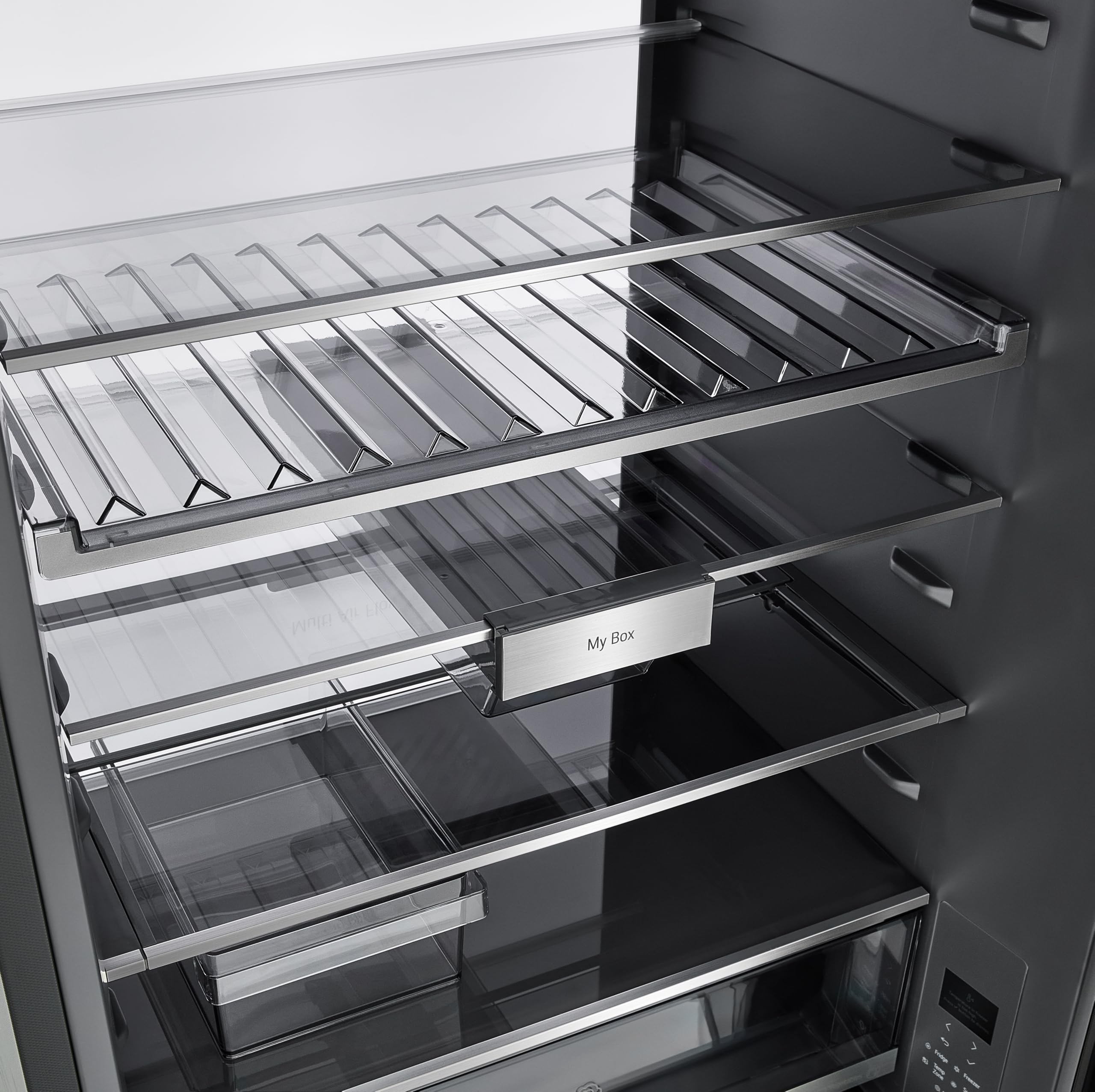 LG GBGW92GCEV Fit&Max Kühl-/Gefrierkombination (465 L, Energieklasse C) vollintegrierbar oder freistehend mit InstaView, FRESHConverter+, Total No Frost, MyBox, Schwarz
