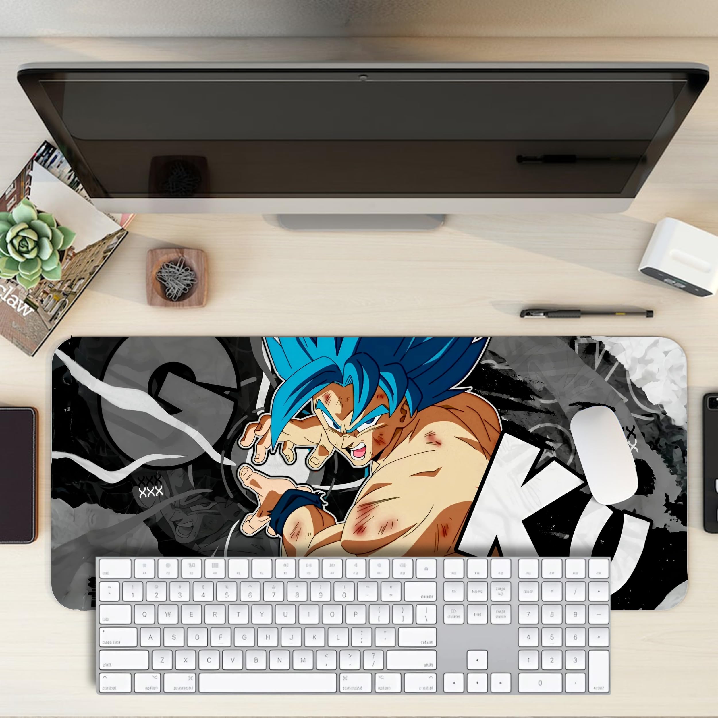 Anime Printed Large Gaming XXL Extended Mouse Pad with Non Slip-Rubber Base, for Computer Laptop Desk Mat for Desktop, Laptop, Keyboard, Mousepad Water Resistance (23 X 11 inch) (08)-image-24