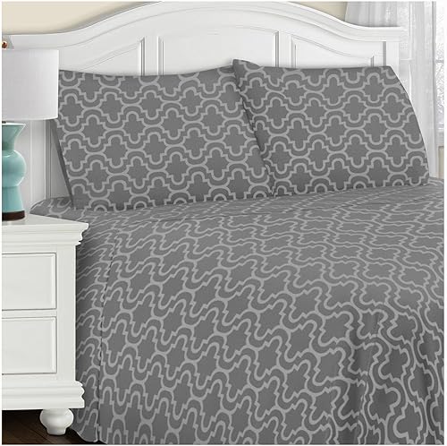 Juego de sábanas superiores, gris (Grey Trellis), King