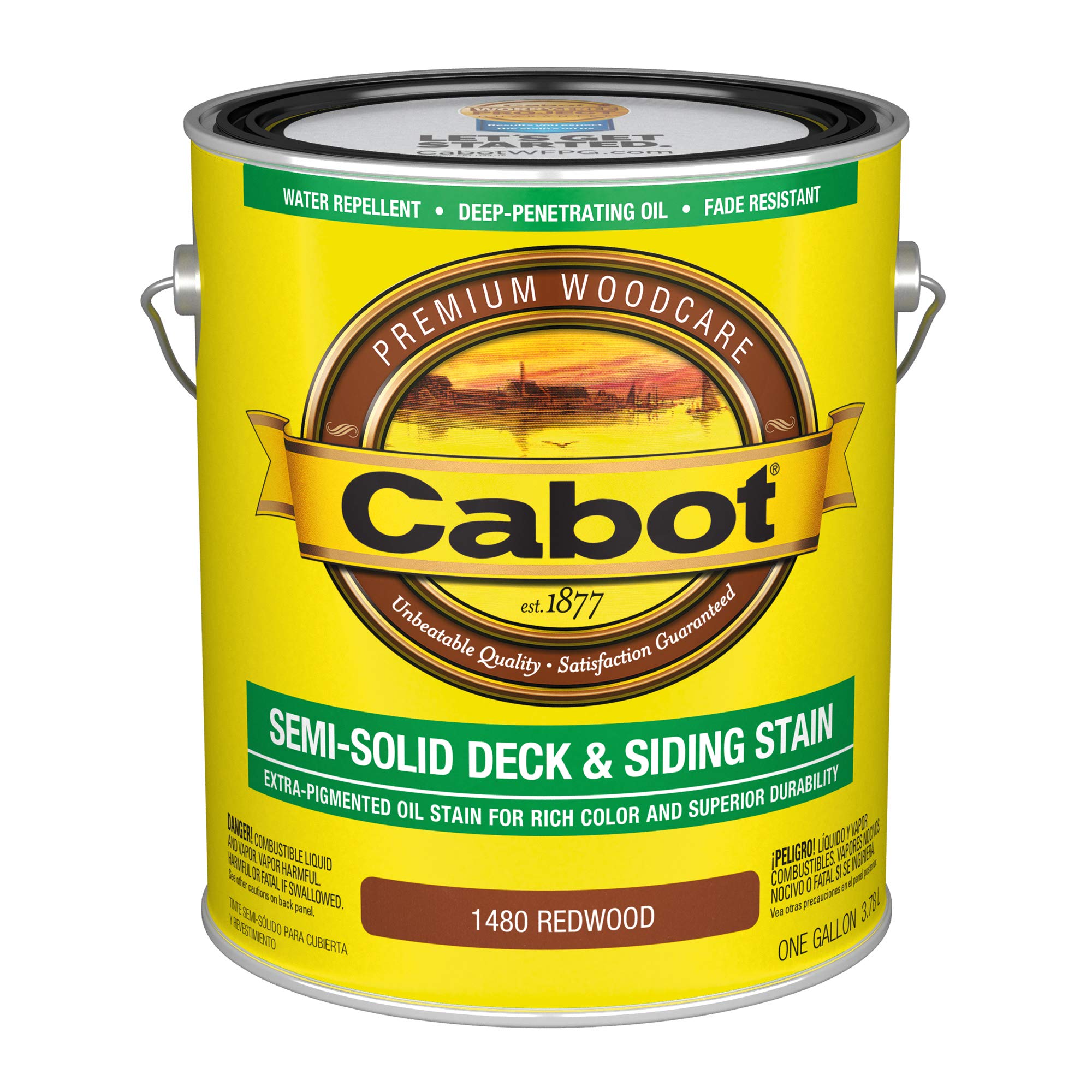 Cabot 140.0001480.007 Semi-Solid Deck & Siding Stain, Redwood