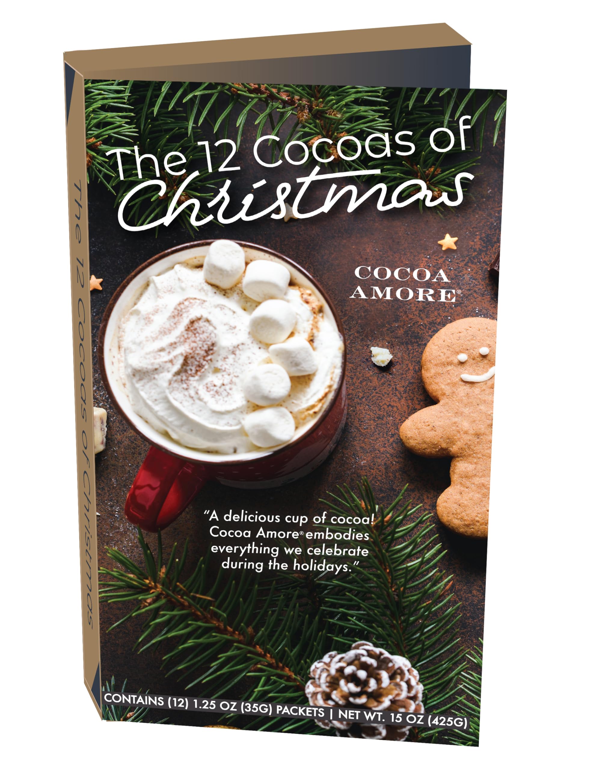 The 12 Coffees, Teas or Cocoas of Christmas (Your Choice) Gourmet Gift Box Set - Best Xmas Present For Friends, Family, Coworkers, or Teachers (Cocoa)