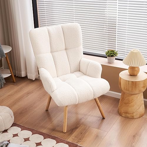 Miniatura 4 de Silla de acento de terciopelo de peluche, silla moderna de la sala de estar, silla de acento de respaldo alto, silla de ala de tela de peluche,