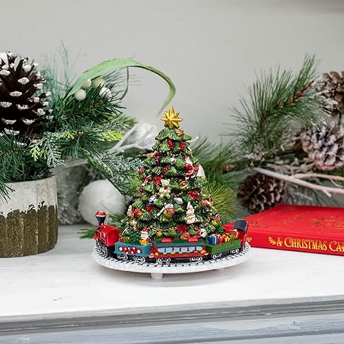 Miniatura 6 de 6-Inch Christmas Tree with Revolving Train Music Box