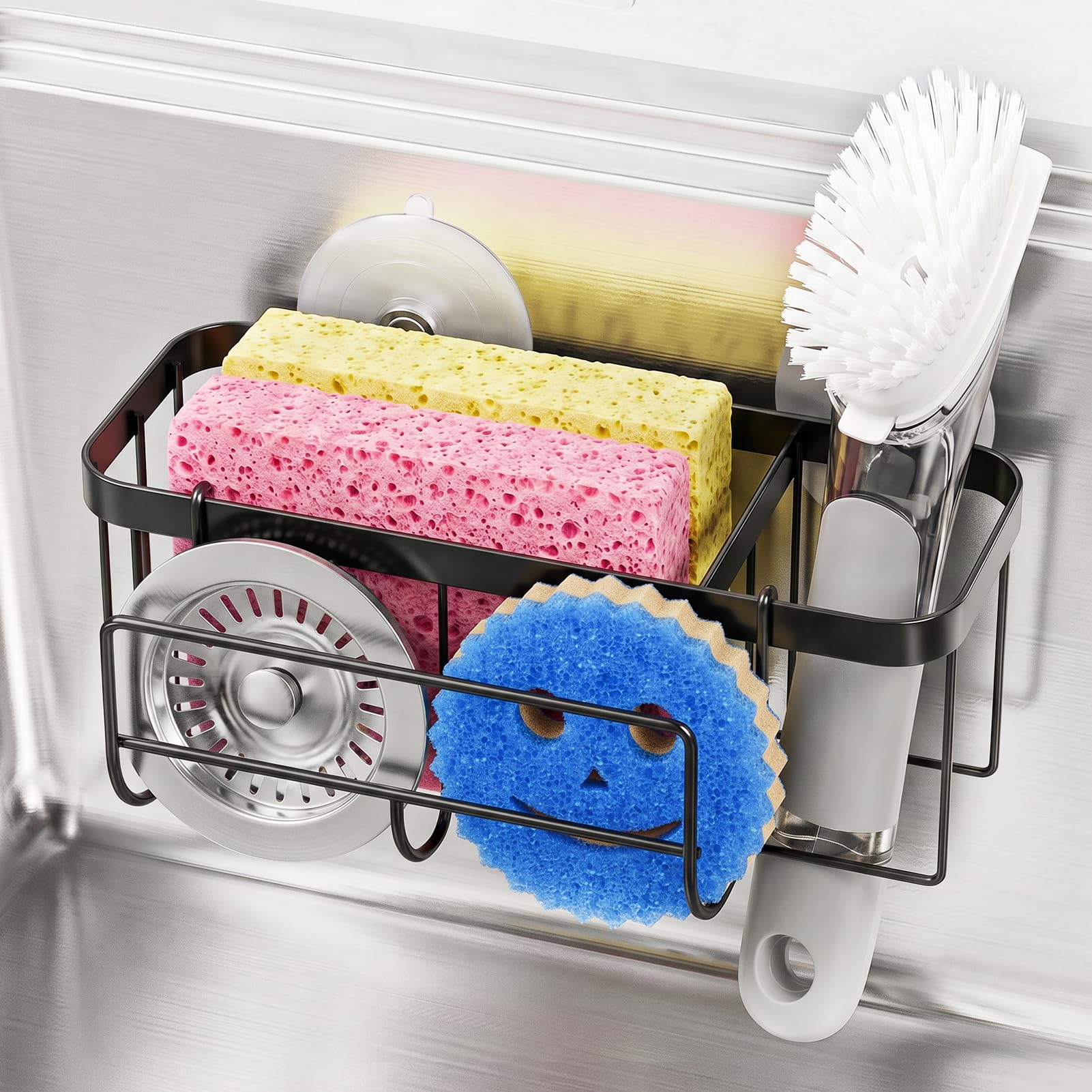 3-in-1 Sink Sponge Holder - Keep Sink Organized -7