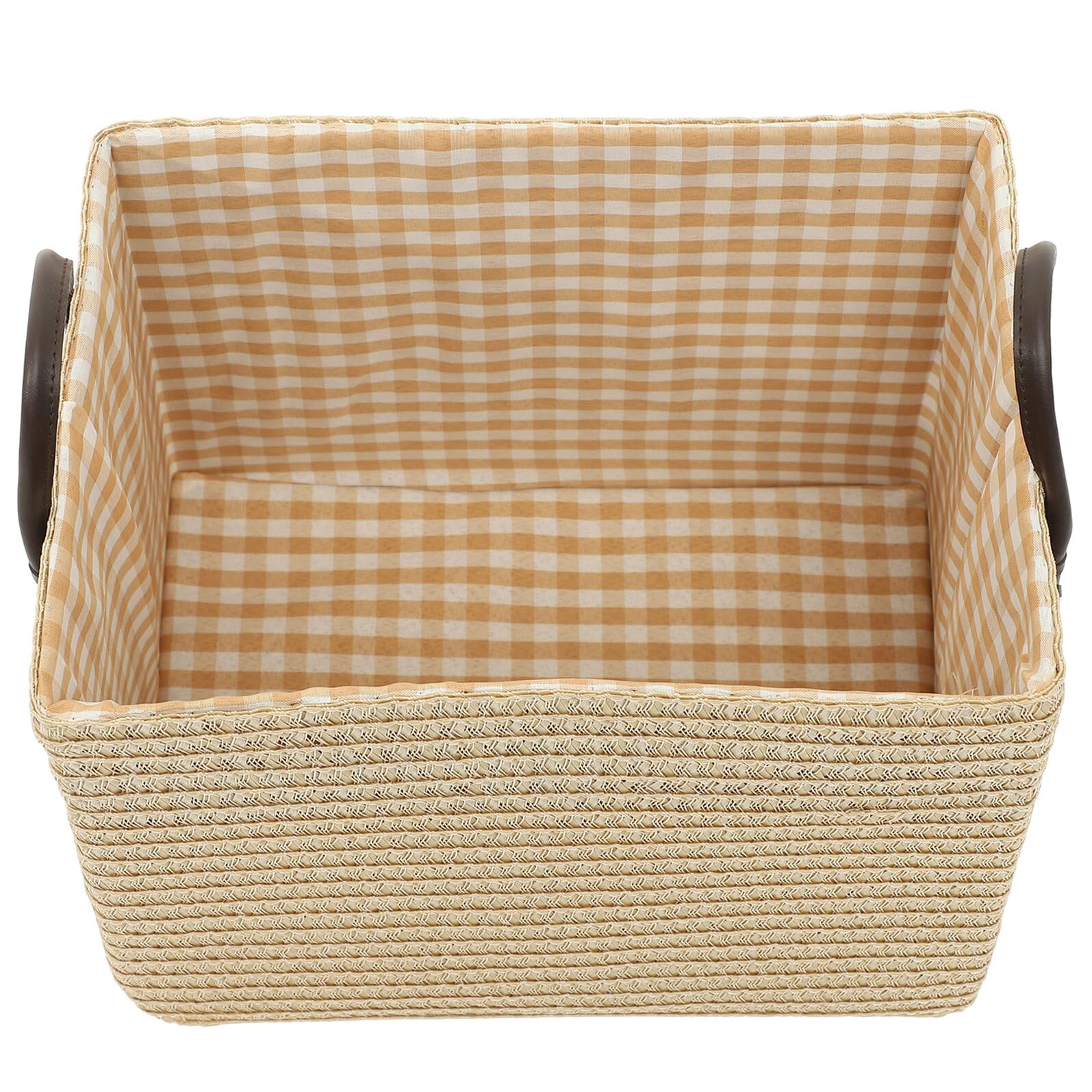 Cesta de almacenamiento de pp beige organizadora con asas para ropa