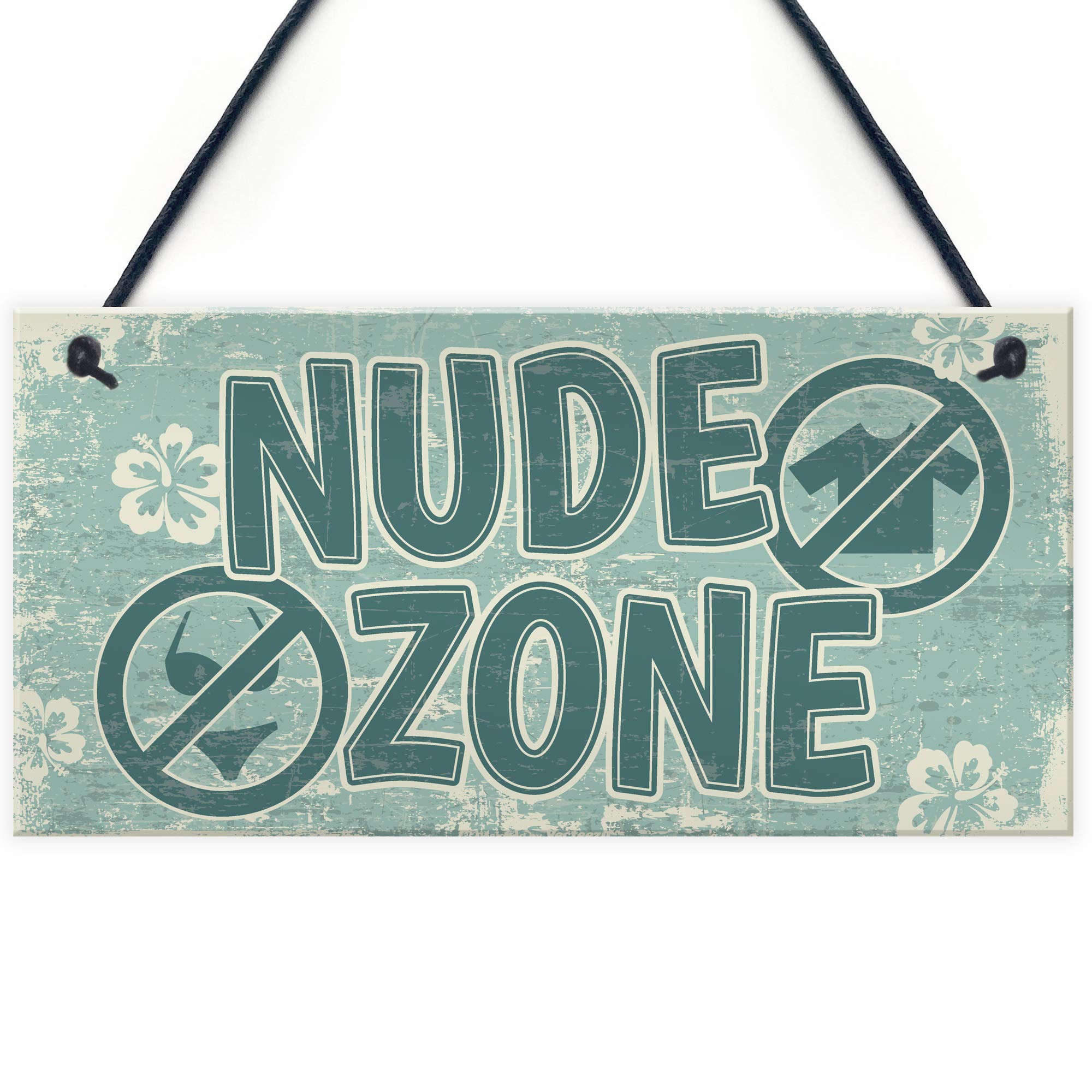 Red Ocean Hot Tub Sign Nude Zone Novelty Hanging Garden Shed Plaque Party Pool Funny Gift Friendship Sign