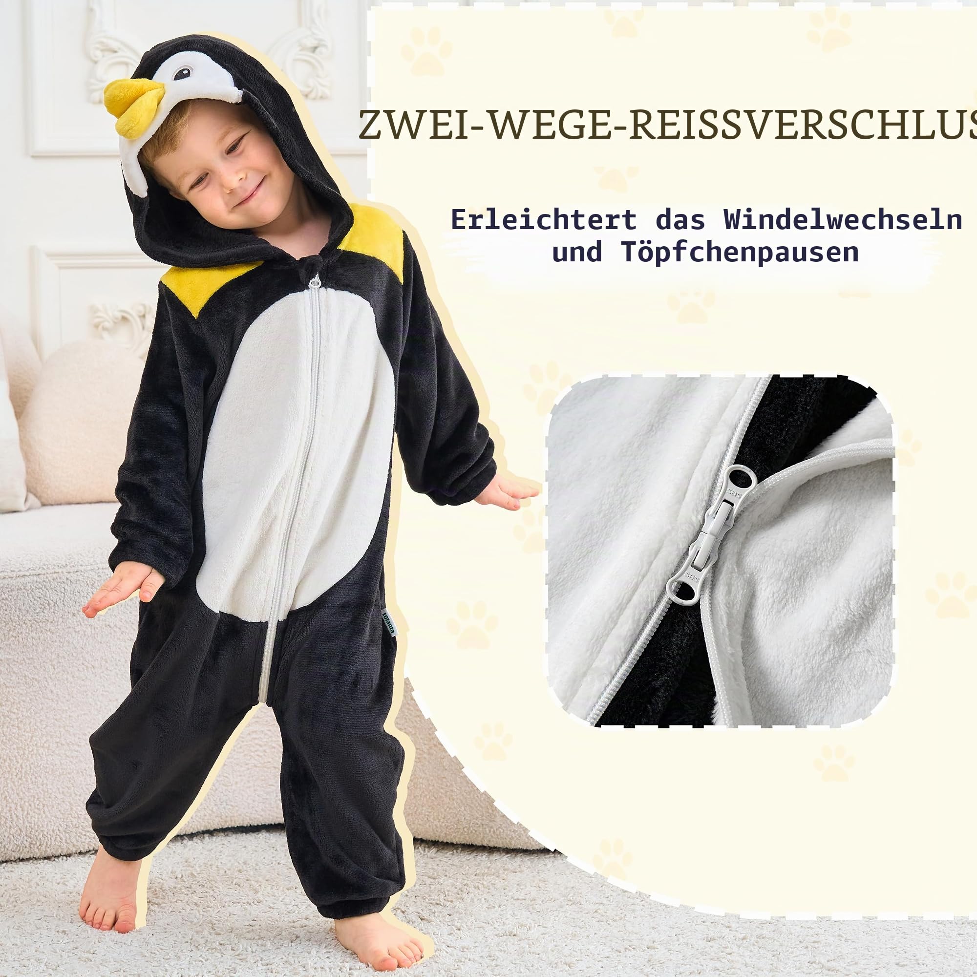 LOLANTA Unisex Baby Tier Kostüm, Kleinkind mit Kapuze Tier Kostüm, Flanell Union Anzug