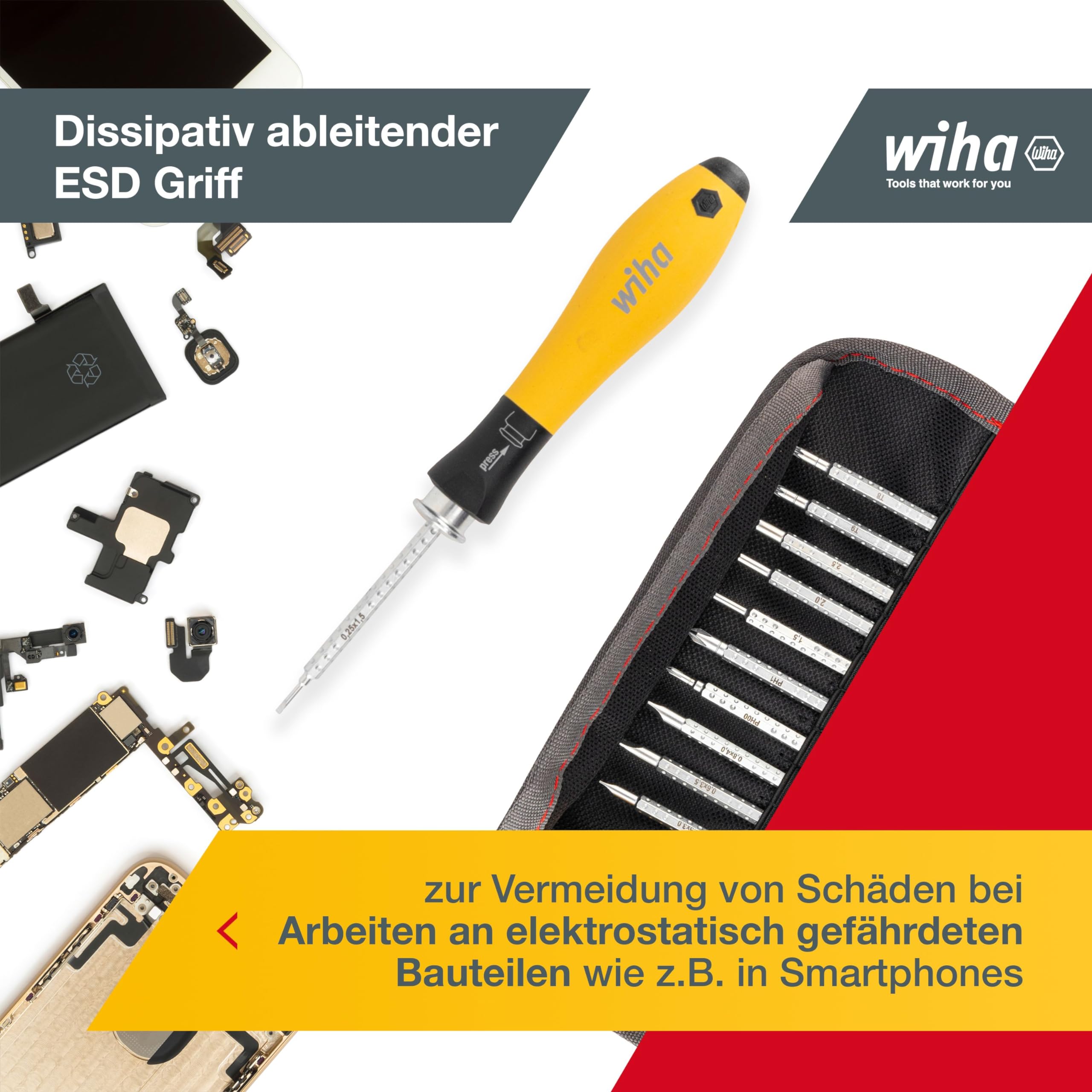 WIHA 31499 - Zestaw śrubokrętów z wymiennymi prętami System 4 ESD 269T11 System 4 Ref. 2691T11esd