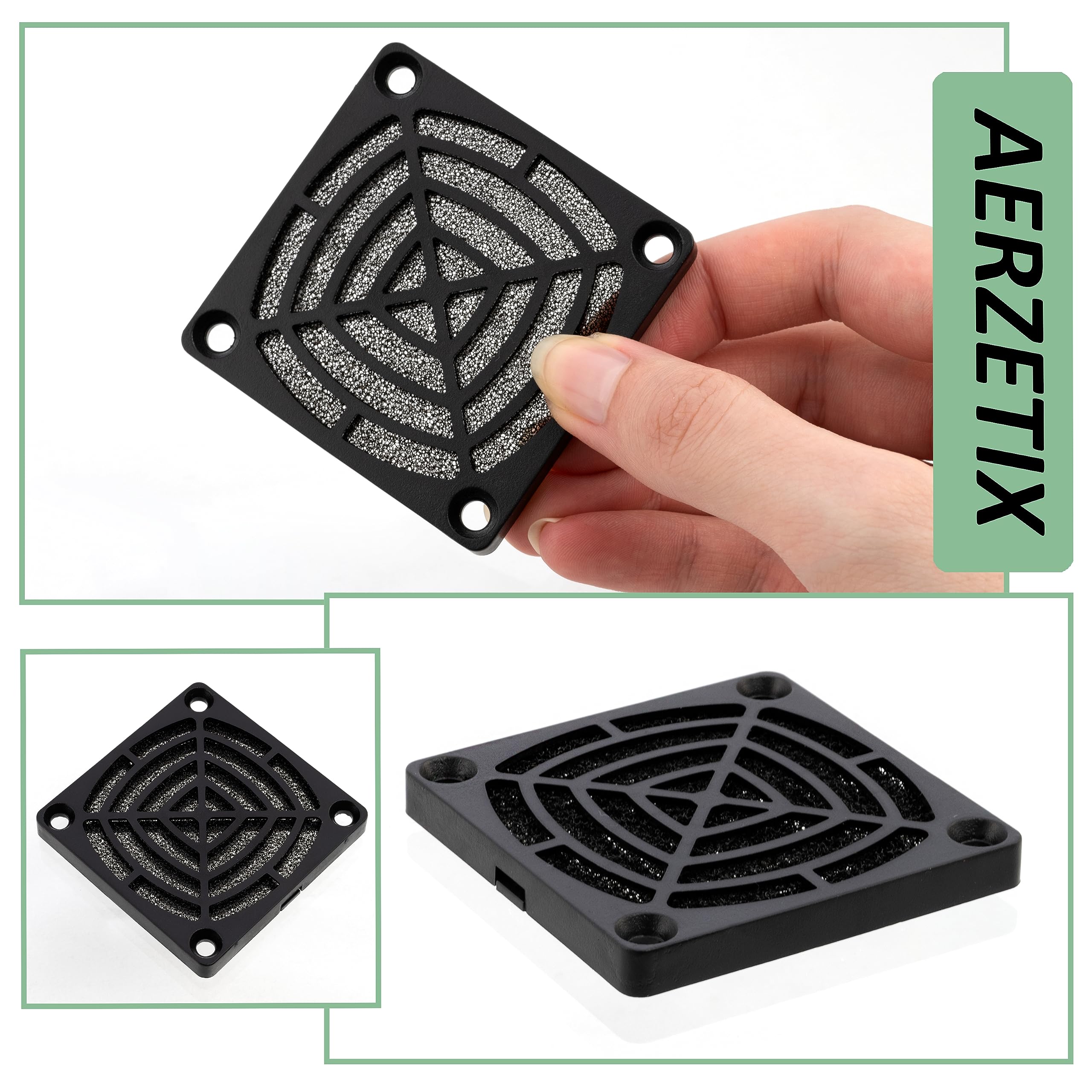 4 Filtri Ventola 60x60 Mm In ABS Nero - Griglie Di Protezione Per PC O Elettrodomestici, Antipolvere - Foto 10