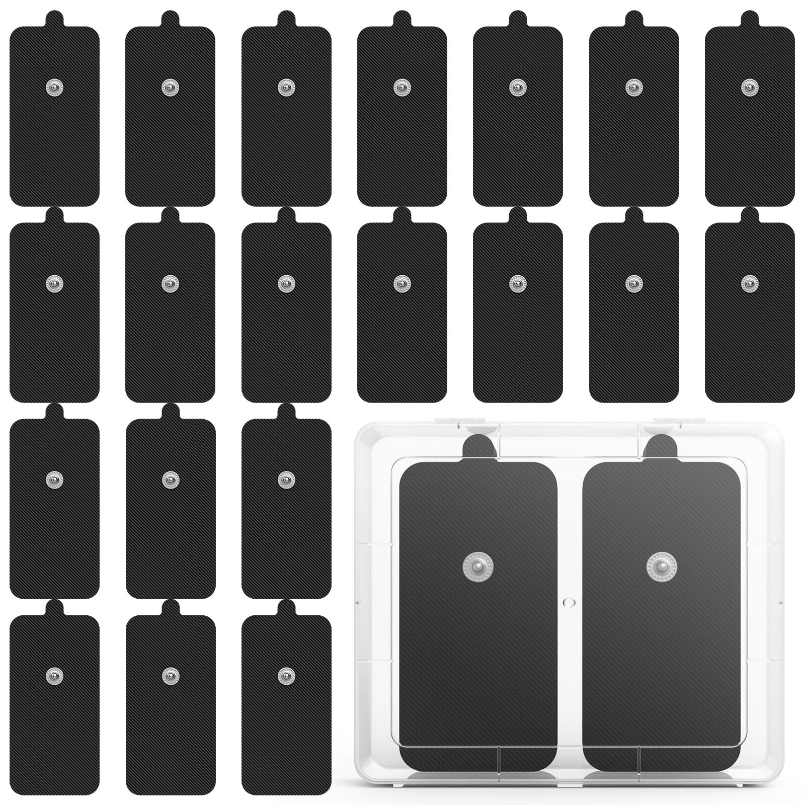 20 Pack Large Self-Adhesive Cutaneous Electrode Pads, Black