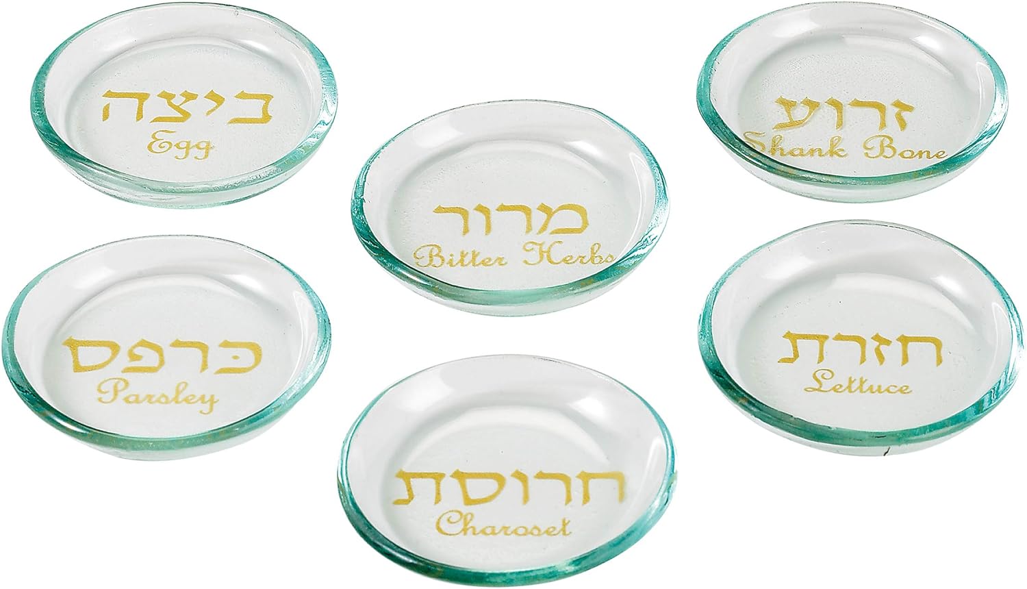 Rite Lite Round Glass Seder Plate Liners, Set of 6 Decor