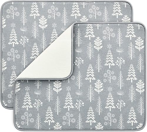 SUBEKYU - Tapete de microfibra para secado de platos, almohadilla absorbente de drenajeescurridor de vajilla para encimera de cocina