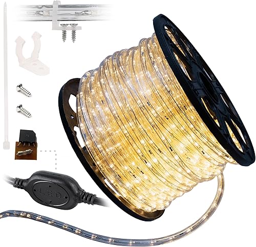 WYZworks Cuerda de luz LED de 150 pies, 1656 LED, conectable, impermeable, permanente, para exteriores, con certificado ETL, árboles de Navidad,