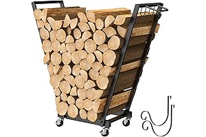 LIANTRAL Firewood Rack on Wheels: Effortlessly Store and Transport Your Firewood