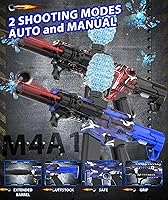 Vista 7 de Paquete de 2 lanzadores eléctricos de bolas de gel, lanzador automático de bolas de salpicaduras de alta velocidad con más de 80000 y gafas