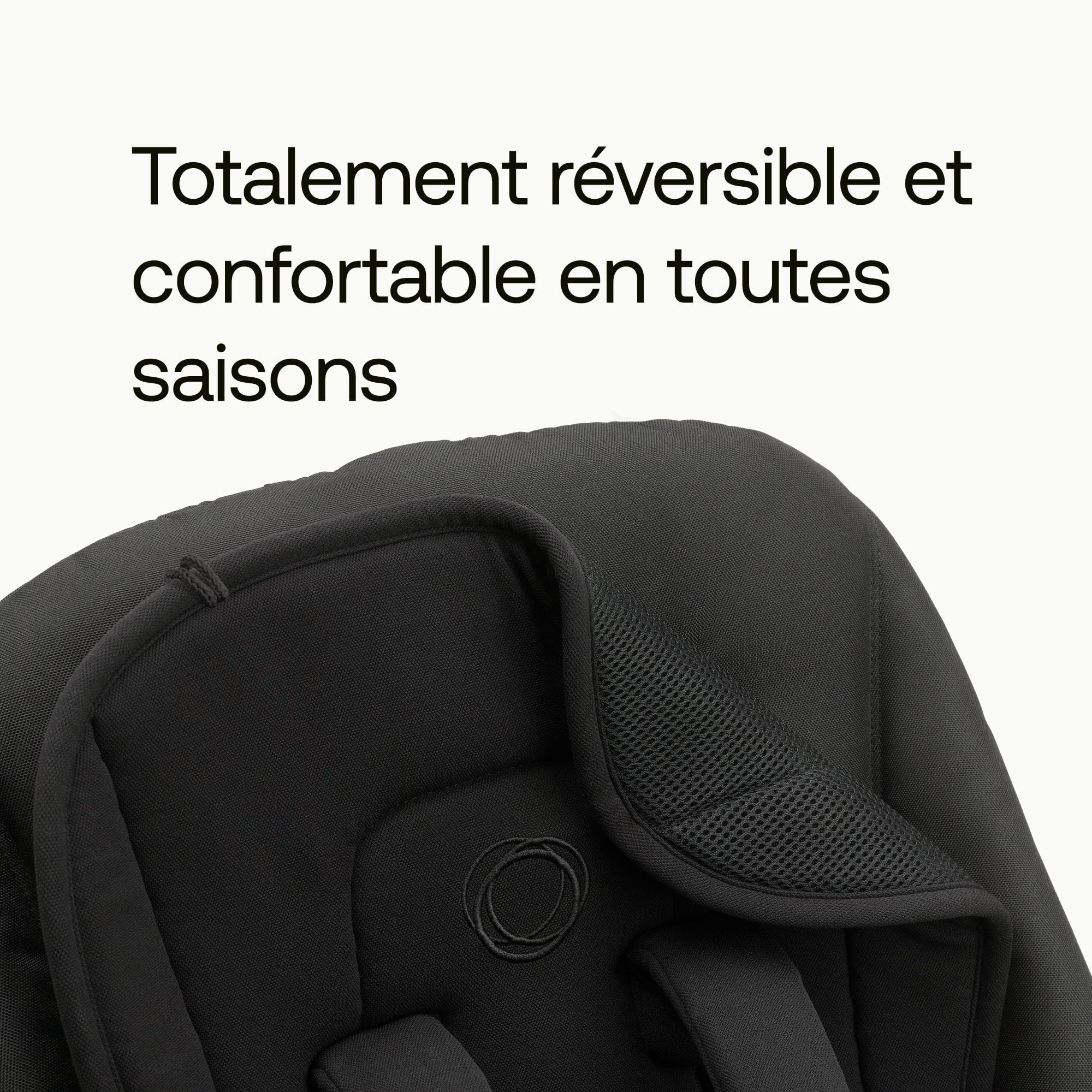 Bugaboo Pack d'accessoires d'été: Coussin confort réversible per toutes les saisons et Ombrelle+, compatible avec toutes les poussettes Bugaboo, protection solaire UPF 50+, Noire