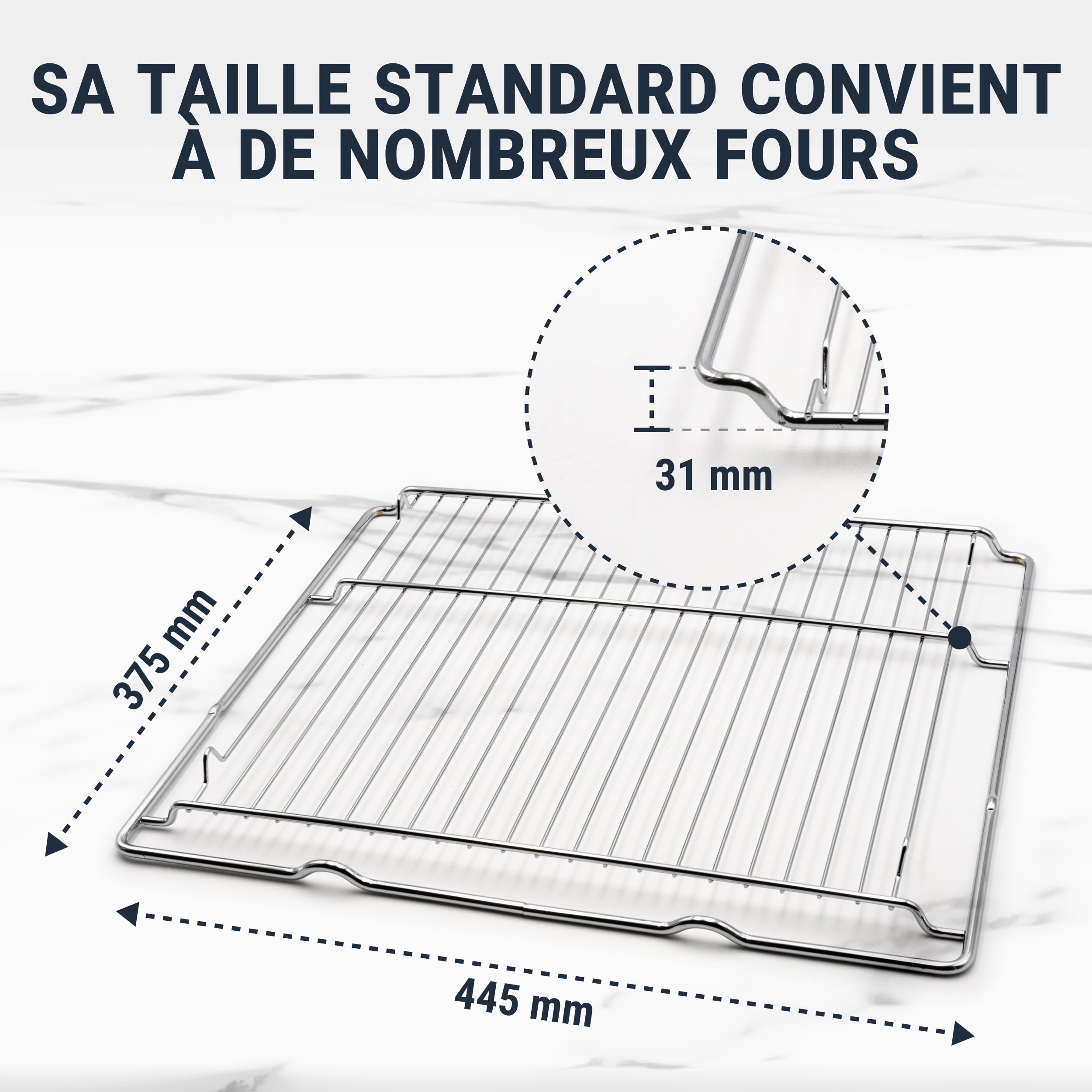 Grille de cuisson de rechange pour four HEZ634000 compatible avec Bosch Siemens 00577170 455 x 375 mm