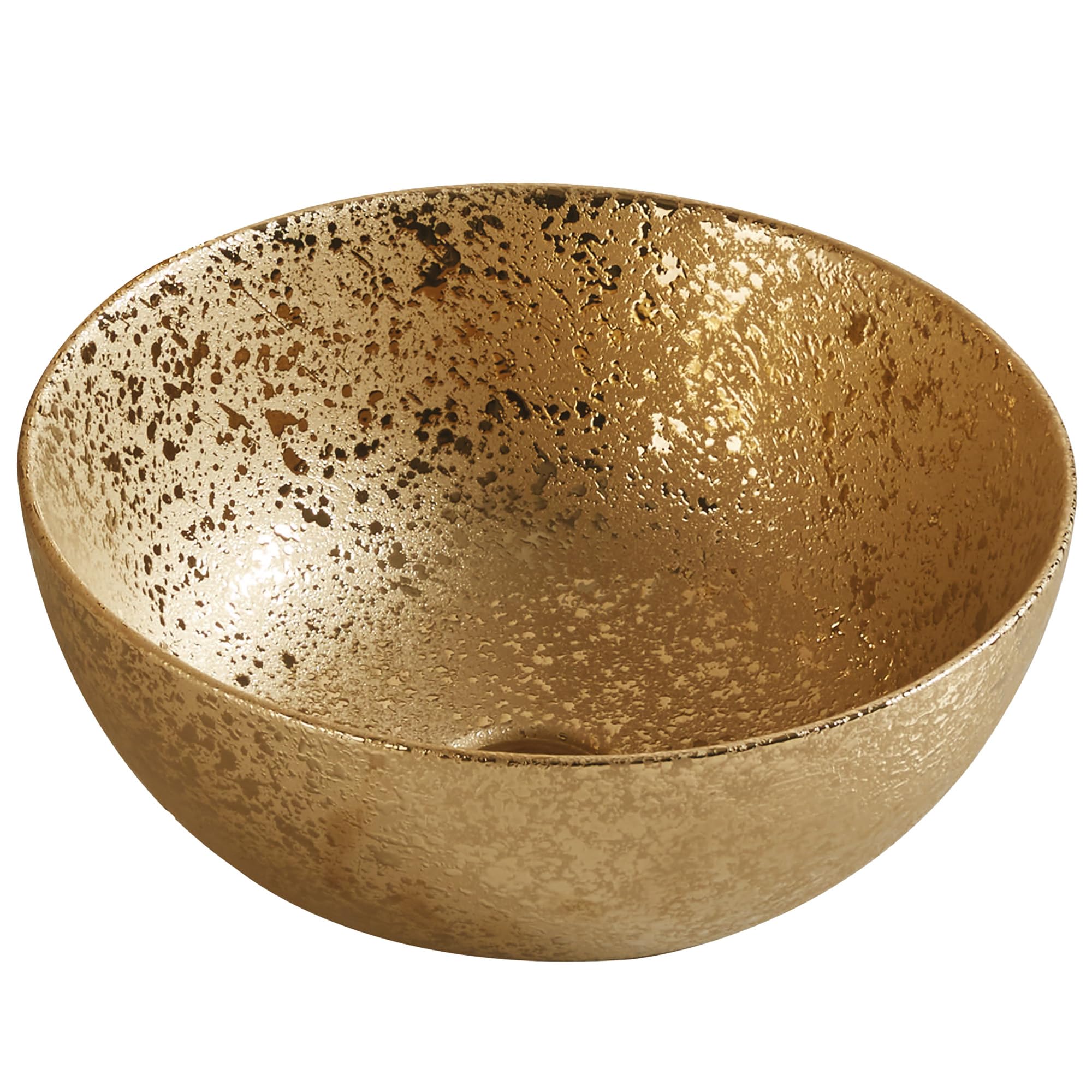 Aufsatzwaschbecken rund Ø35,8 cm – Waschbecken Gold matt aus Keramik – Kleines Aufsatzbecken für Bad, Gäste WC & Waschtisch – Design Handwaschbecken, modernes Waschbecken rund