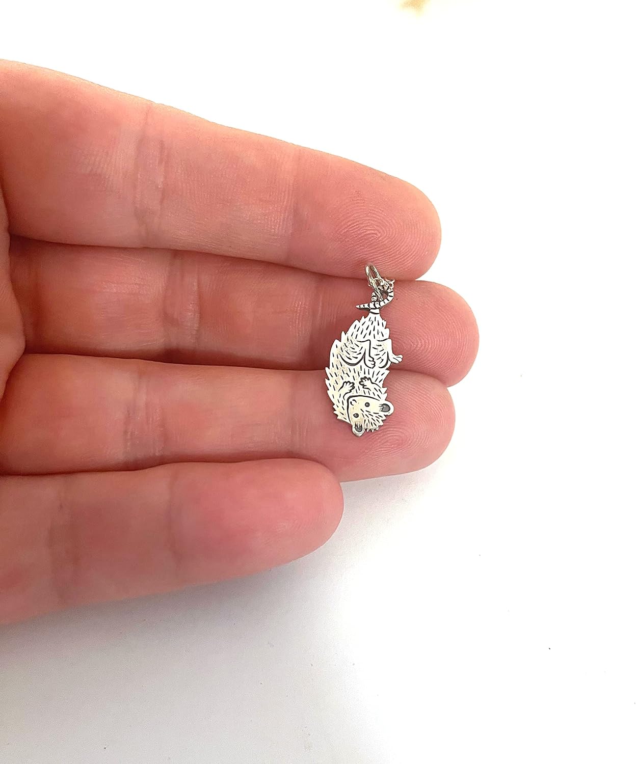 Sterling Silver Opossum Charm Necklace – 27x11mm Animal Pendant, 18 Inch Chain, Handmade Gift - Image 3