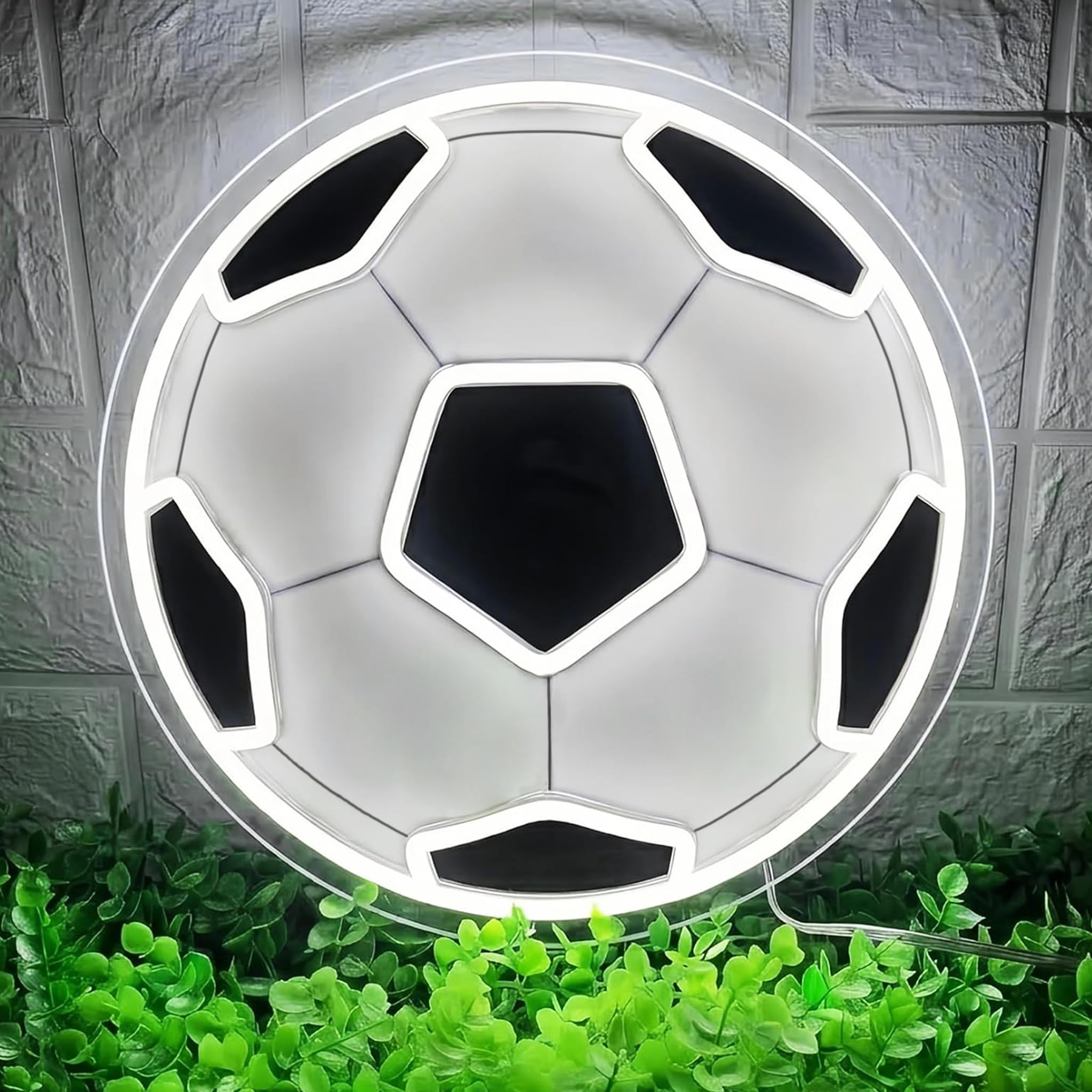 Letrero de neón de fútbol para decoración de pared, luz nocturna LED regulable, luz de neón deportiva alimentada por USB para dormitorio, decoración de sala de estar, fiesta de cumpleaños, regalos de