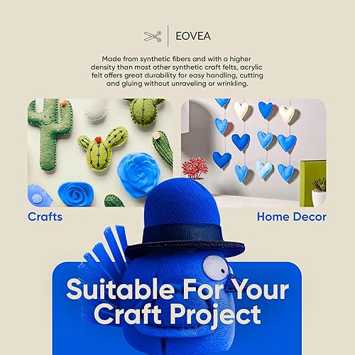 Miniatura 5 de Tela de fieltro acrílico - 72 pulgadas de ancho -Tela de fieltro grueso sólido de 0.063 in por yarda - Suministros para manualidades - Costura,