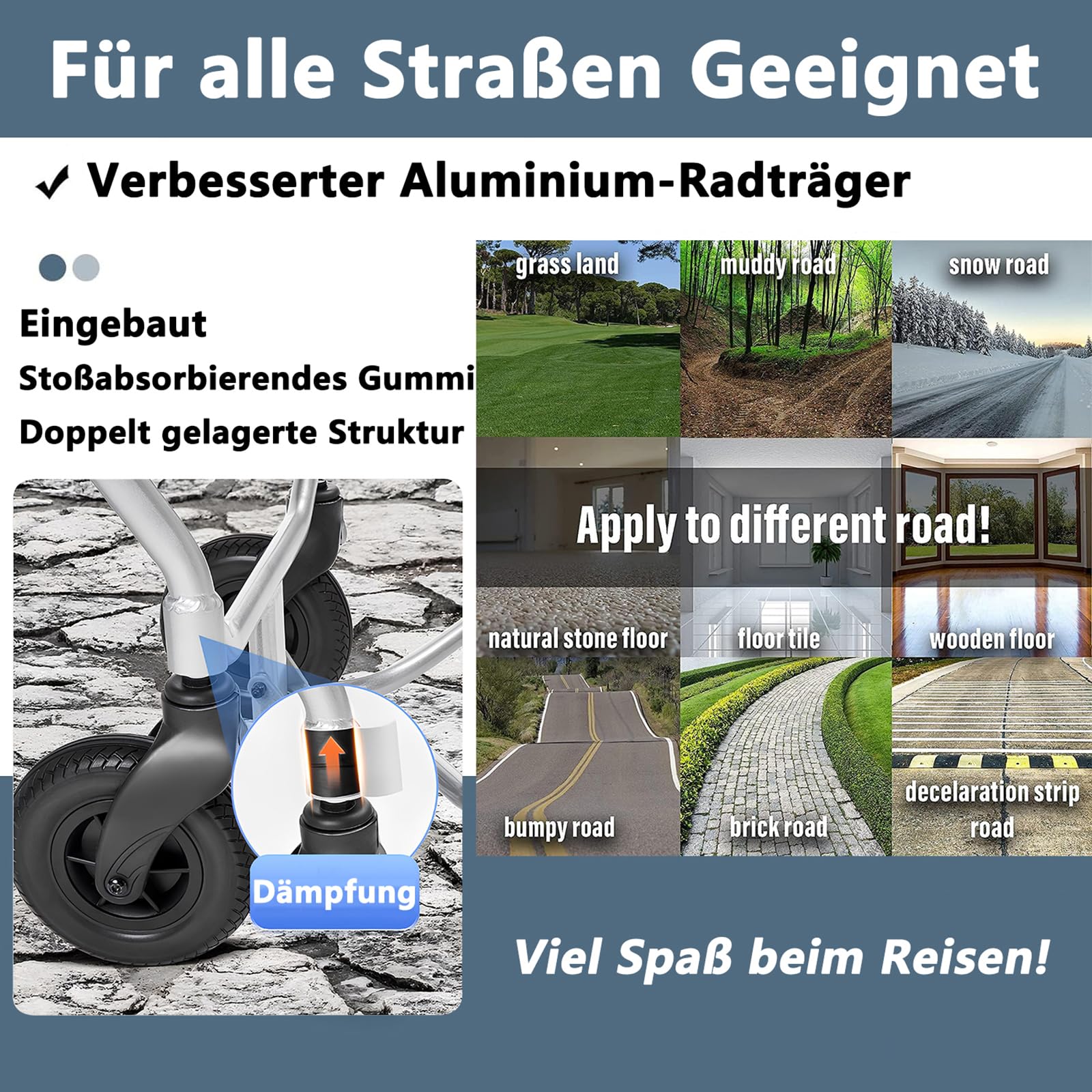 AMITD Elektrischer Rollstuhl Faltbar Leicht Luftfahrt-Zertifizierung 15 kg 20 km bis 120 kg Elektrorollstuhl mit Doppelsteuerung Herausnehmbar Li-Akku Intelligente Bremse, für Indoor Outdoor Reise