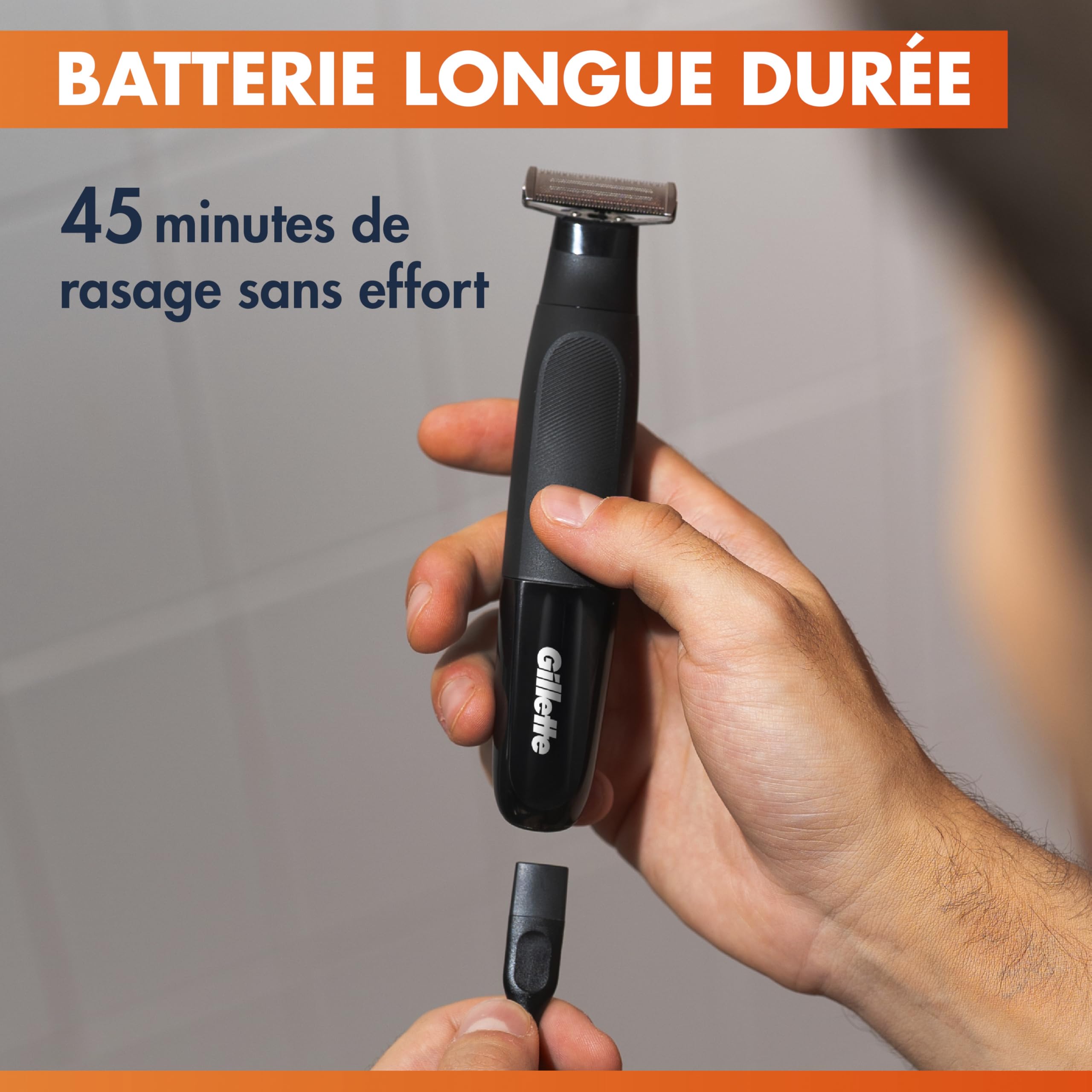 Gillette Tondeuse et Rasoir Electrique Homme Fusion One Tout-en-Un, 3 + 2 | Hybride pour le Rasage Corporel et du Visage, Etanche, sans Fil, Tête Pivotante, Accessoires Barbe et Corps