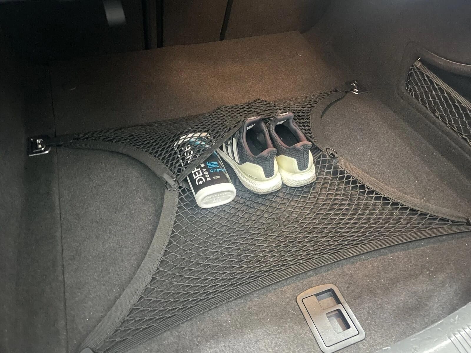 EACCESSORIES EA Rear Trunk Organizer Cargo Net for Audi A4 S4 2017-2025 – Floor Style Cargo Net for Sedan – Premium Mesh Car Trunk Organizer Vehicle