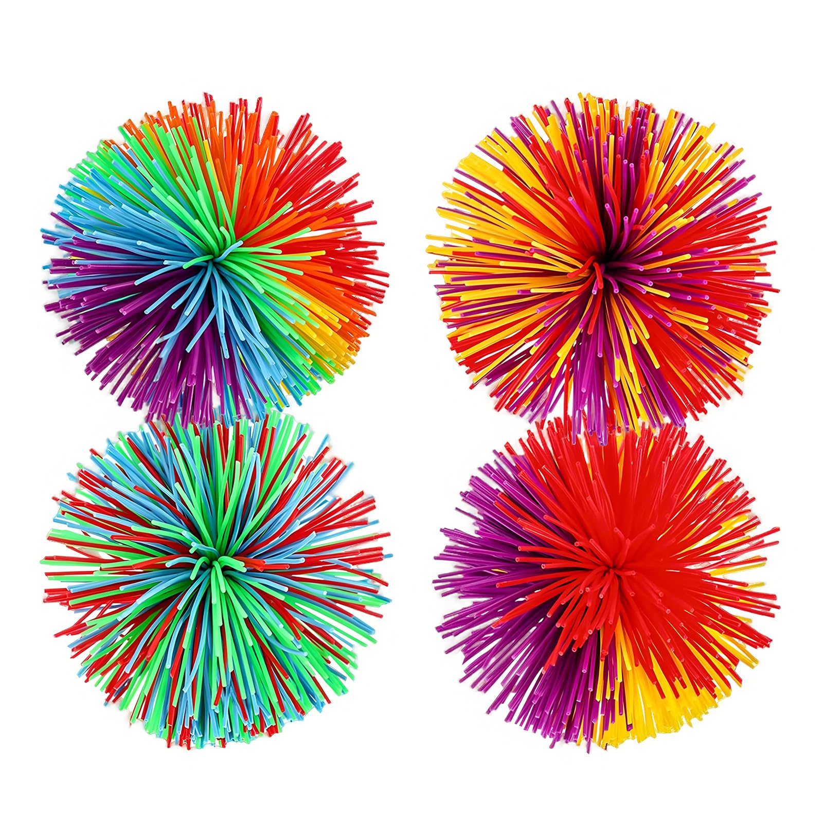 Stress Ball for Adults, Monkey Stringy Balls, Rainbow Colourful Pom Ball