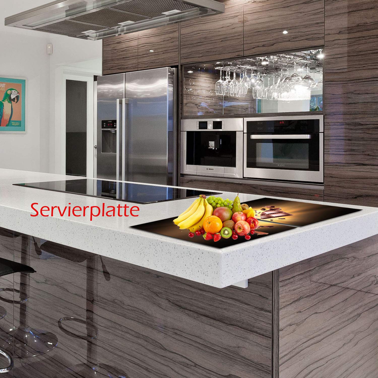decorwelt Placa para Cubrir la vitrocerámica, 2 Piezas, 2 x 40 x 52 cm, para cocinas de inducción, Color marrón
