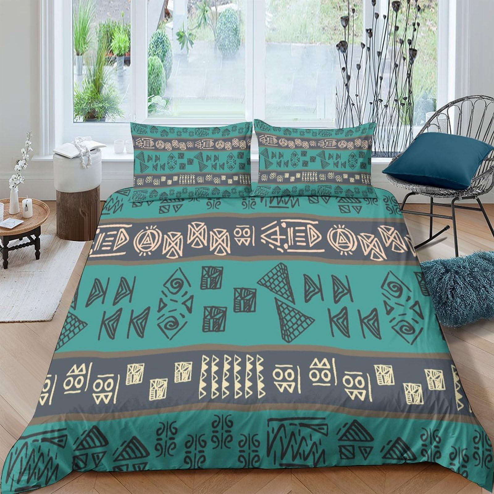Ctjqhvkz Style-10 3D Printed Ethnic Geometric Fitted Sheet Microfiber Soft Breathable Aztec Pattern Mattress Cover For Bedroom Guestroom Decor Single（135X200cm）