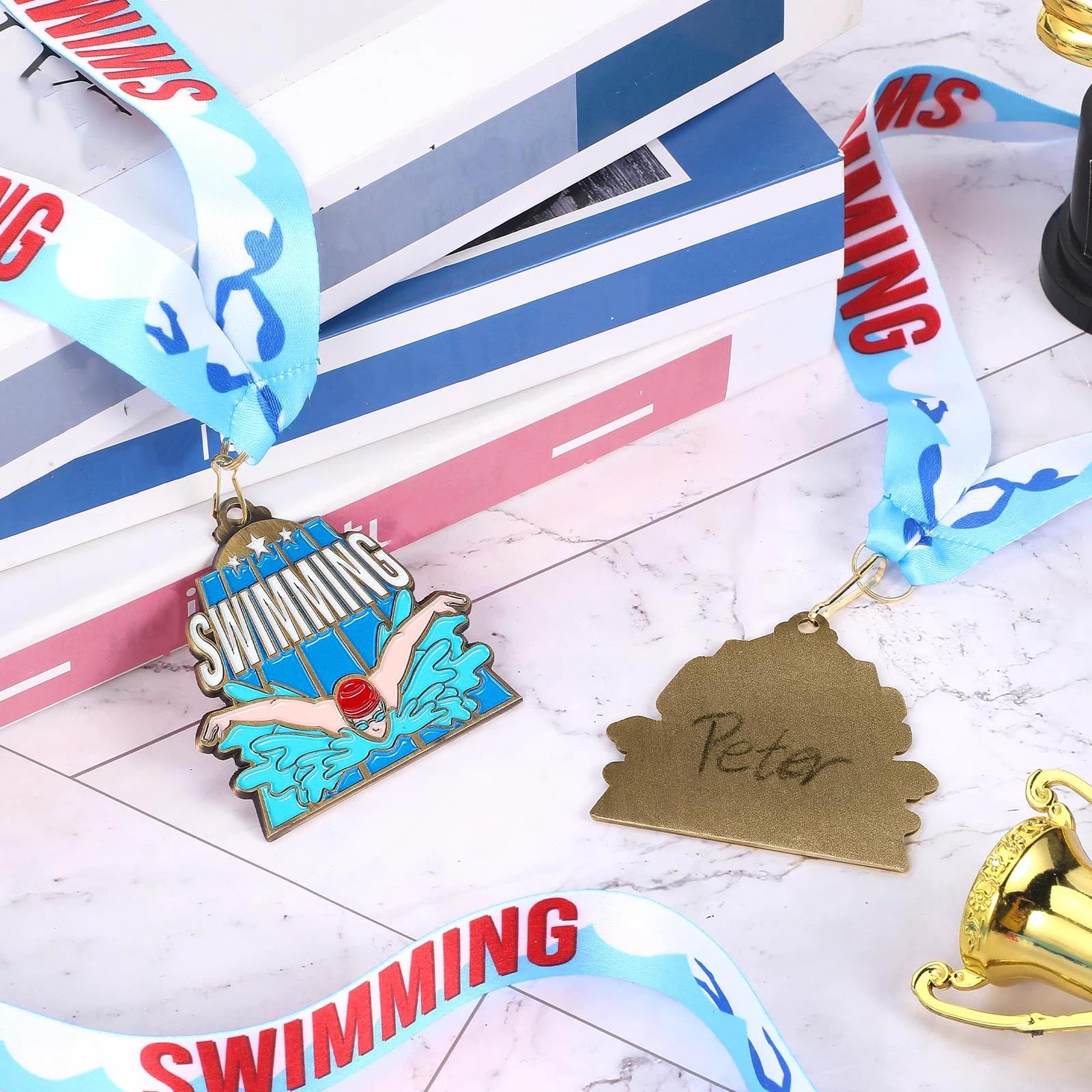 Medallas de Premio a Granel de 6,50 cm con Cinta para el Cuello, Medalla ganadora Deportiva para torneos de Equipo, premios, competiciones, Partidos Escolares, Recuerdos de Fiesta