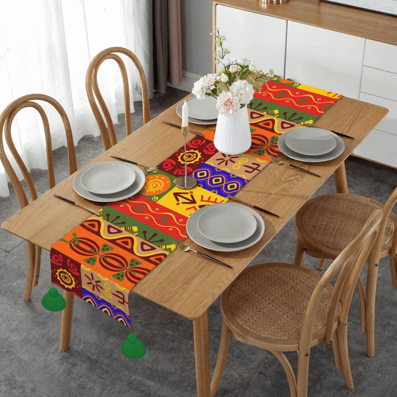 Patterns Of A Farmhouse Table Table Runner Farmhouse Style Animal