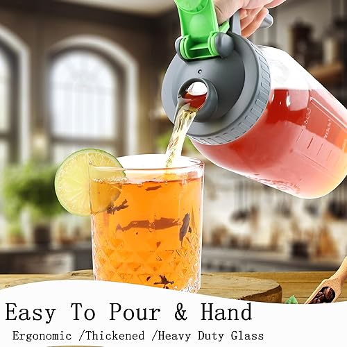 Miniatura 6 de Frío Mason Jar Máquina de café helado de 64 onzas de boca ancha, jarra de cerveza fría con filtro de café, jarra hermética y a prueba de fugas de