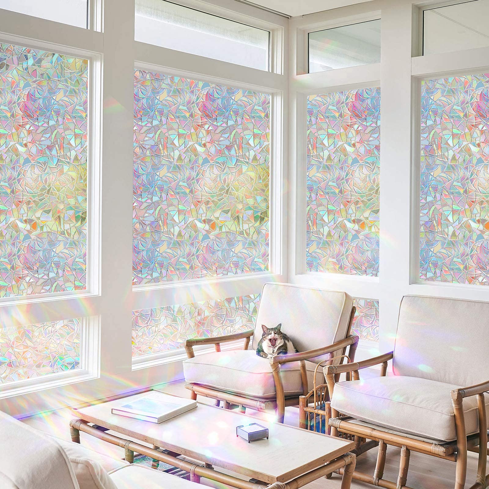 Buy Homein Window Film Privacy, Rainbow Window Clings Vinyl, Self