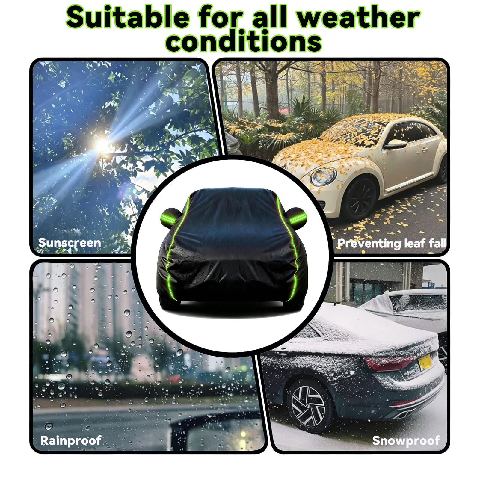 Telo Copriauto Per Peugeot 106,Telo Auto da Esterno Impermeabile Traspirante, Copertura Auto Impermeabile Completa Protezione da pioggia neve polvere UV