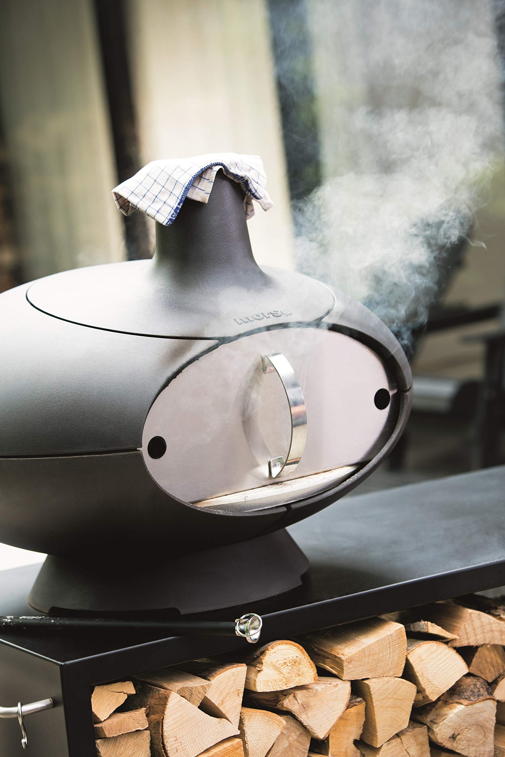 Morsø Tür für Forno Outdoor Ofen – Ofentür aus rostfreiem Stahl, Zubehör speziell für den Forno Garten-Backofen, im cleanen Design