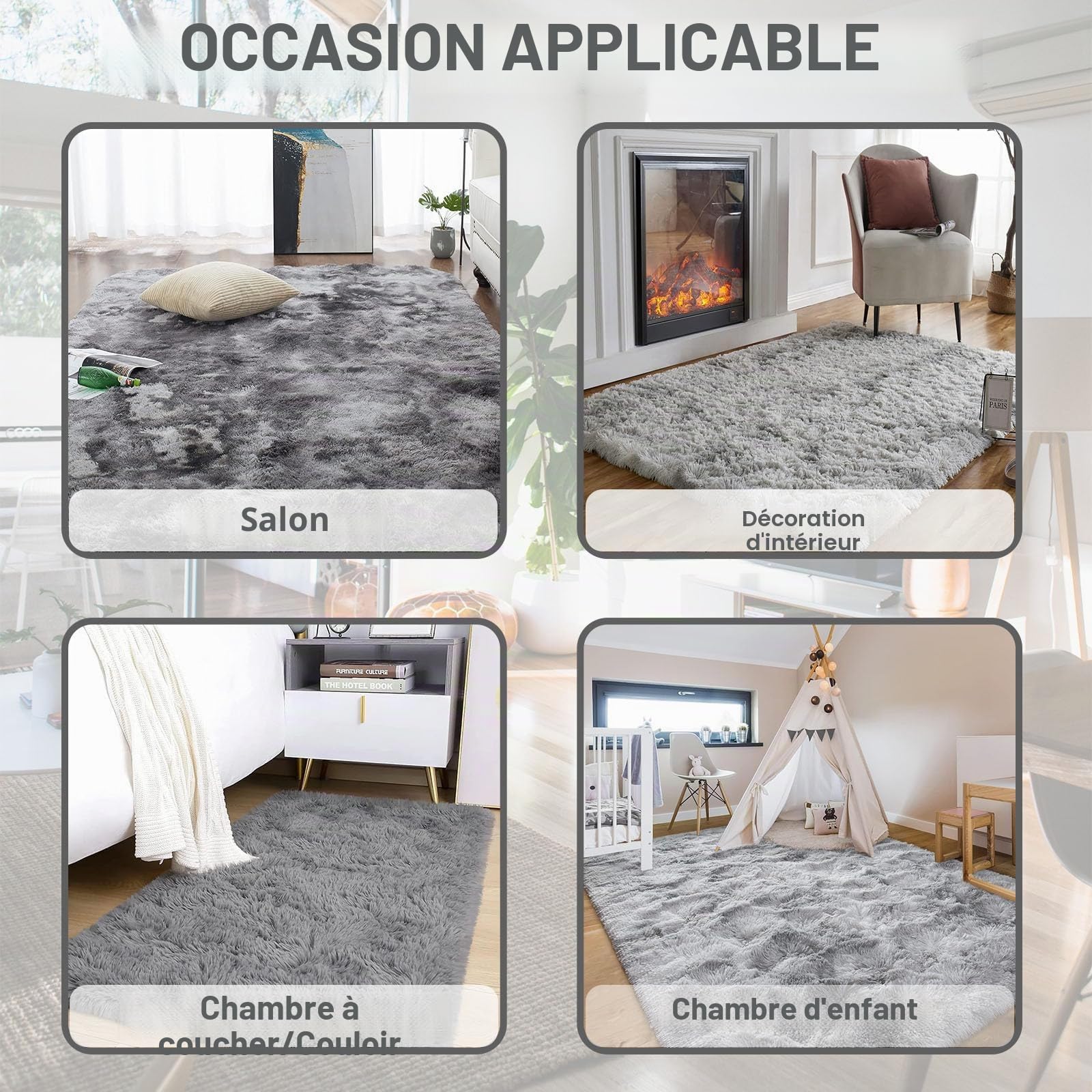Highdi Tapis de Salon à Poils Longs Tapis Doux et Moelleux Grand Tapis Tapis de Chambre Antidérapant Confortable Tapis Shaggy Couleur Unie pour Chambre, Salon Couloir Nordic (160x230cm,Orange)