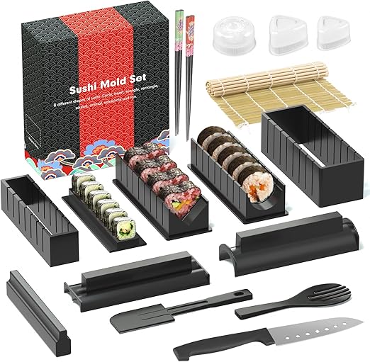 HI NINGER Sushi Making Kit Deluxe Edition Complete Sushi Maker Kit