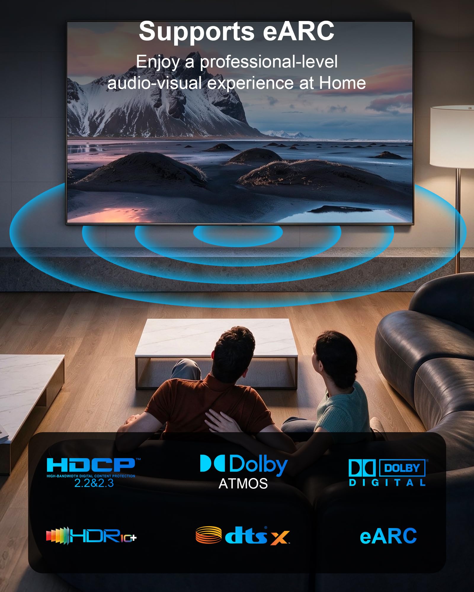 Cable HDMI con clasificación plenum (CMP) de 50 pies, cable HDMI 2.1 de fibra óptica 8K de alta velocidad de 48 Gbps, cable largo para tuberías, compatible con 8K y 60Hz 4K y 120Hz HDR, para