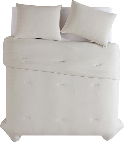 1888 Mills True Comfort - Juego de edredón de jersey, tamaño King, color gris violeta